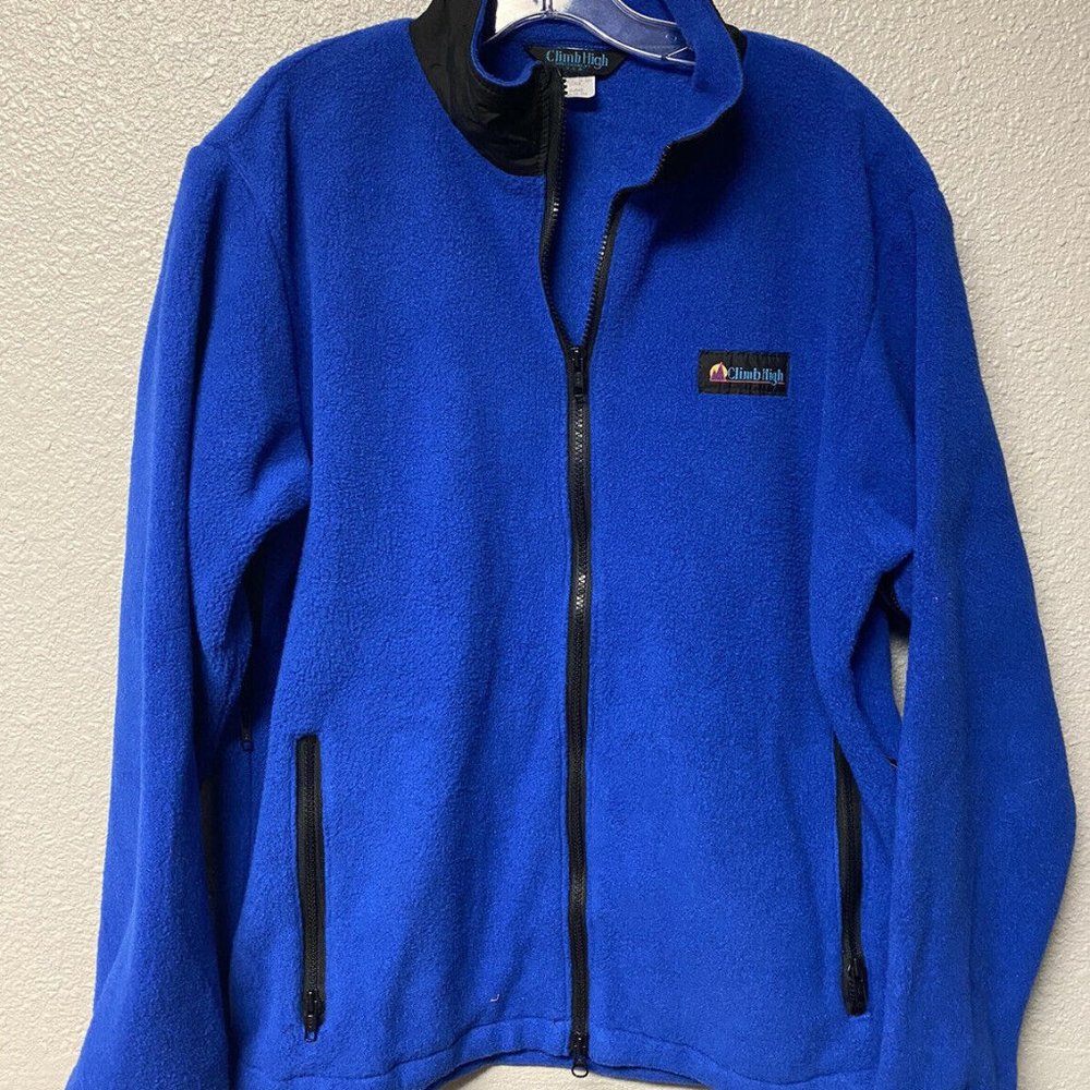 Vintage Climb High Men’s Full Zip Sweater- Made In USA Size XL 100% Polyester